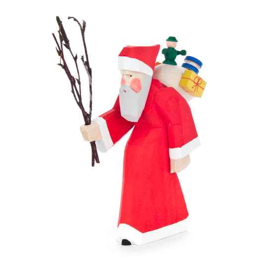 Santa Carved Red with Twigs